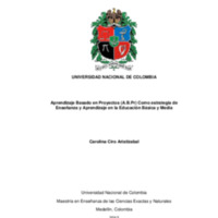 Aprendizaje Basado en Proyectos (A.B.Pr) Como estrategia de Enseñanza y Aprendizaje en la Educación Básica y Media