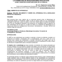 El ABP una metodología innovadora en la formación de investigadores educativos